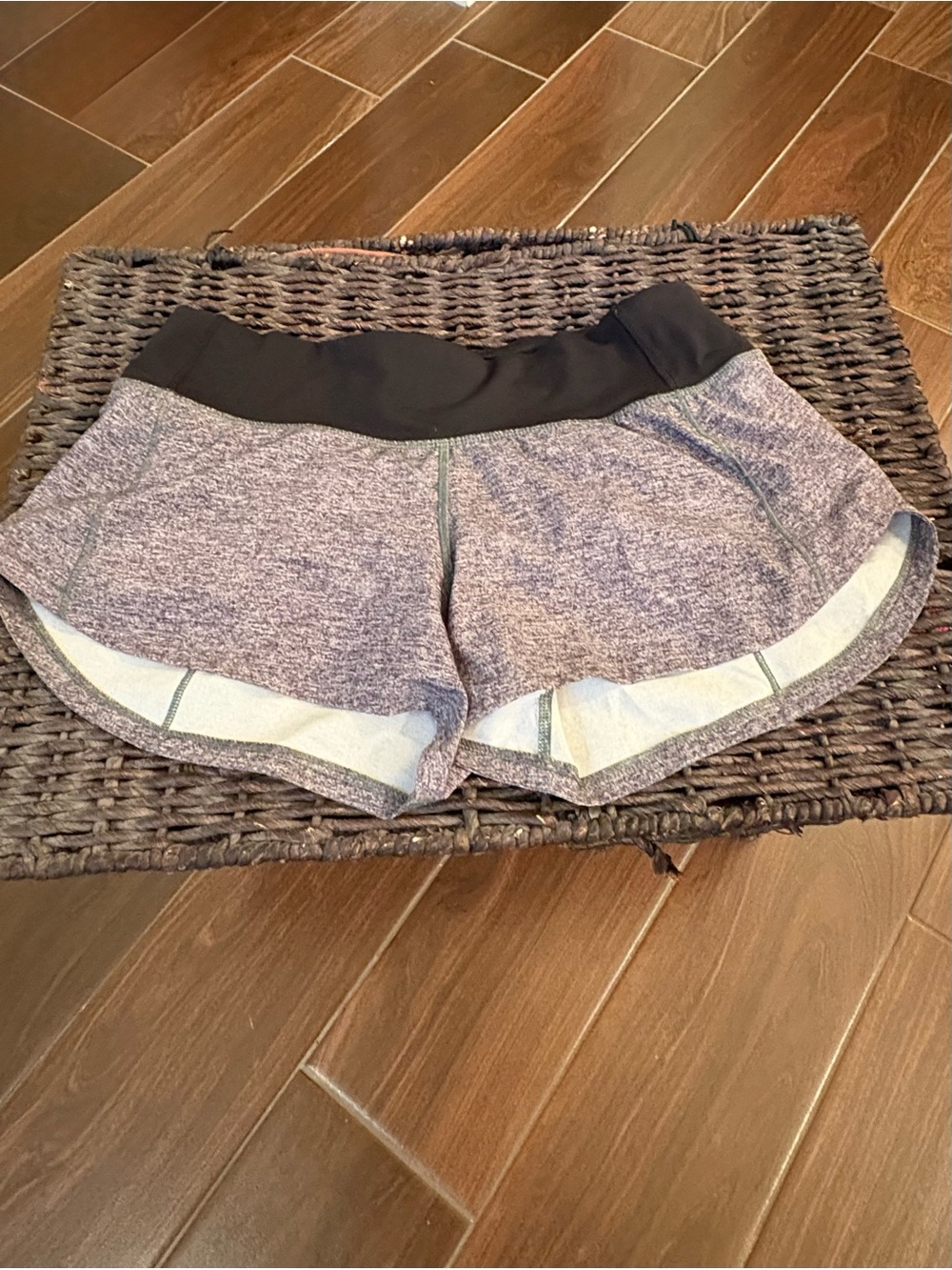 Women's Lululemon Athletic Heather Gray Shorts with Black Waistband